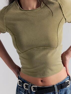 We The Free Protagonist Cropped Cap Sleeve tee